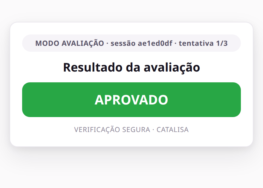 Resultado para o avaliador