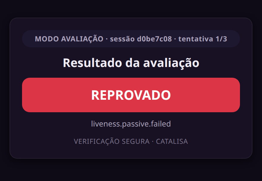 Resultado para o avaliador